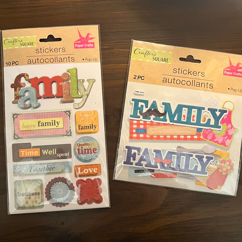 Family Themed Pop-Up Scrapbook Sticker Set